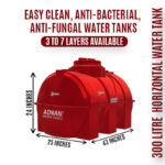 Best Horizontal Plastic Water Storage Tanks 300 Litre – Adnan Water Tank