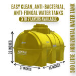 Best Horizontal Plastic Water Tanks 500 Litre Manufacturer in Hyderabad